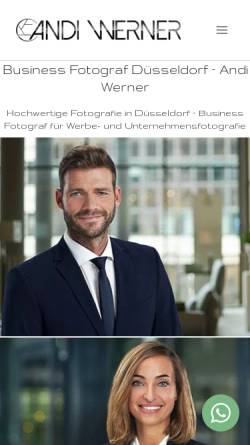 Vorschau der mobilen Webseite andiwerner.com, Fotograf Düsseldorf Andi Werner