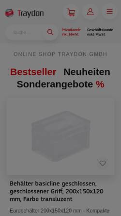 Vorschau der mobilen Webseite traydon-shop.de, Traydon GmbH