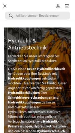 Vorschau der mobilen Webseite www.schwarzfischer-hydraulik.de, Schwarzfischer Hydraulik