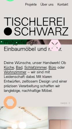 Vorschau der mobilen Webseite www.tischlerei-schwarz.com, Tischlerei Schwarz - Deine Schreinerei aus Köln-Ehrenfeld