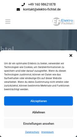 Vorschau der mobilen Webseite elektro-fichtel.de, Elektro Fichtel GmbH