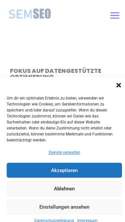 Vorschau der mobilen Webseite semseo-solutions.com, SEMSEO Solutions