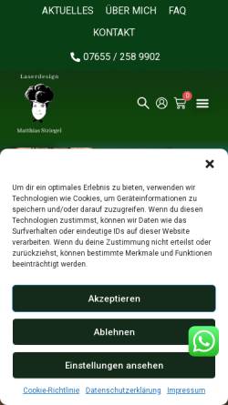 Vorschau der mobilen Webseite laserdesign-matthiasstriegel.de, Laserdesign - MatthiasStriegel