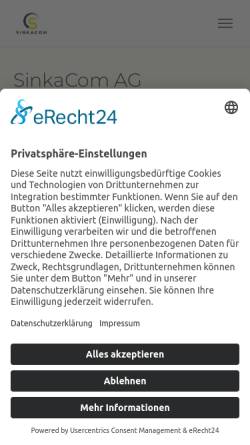 Vorschau der mobilen Webseite www.sinkacom.de, SinkaCom AG