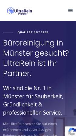 Vorschau der mobilen Webseite www.bueroreinigung-muenster.com, UltraRein Büroreinigung Münster