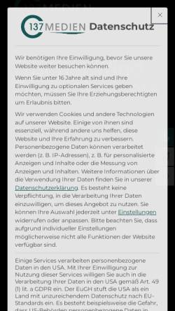 Vorschau der mobilen Webseite www.c137medien.de, C137 Medien