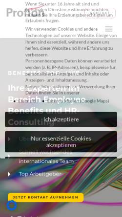 Vorschau der mobilen Webseite www.profion.de, Profion GmbH