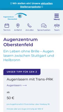 Vorschau der mobilen Webseite www.augenzentrum-oberstenfeld.de, Augenzentrum Oberstenfeld