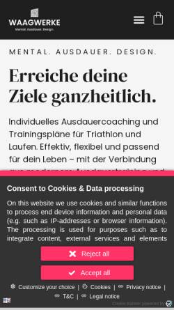 Vorschau der mobilen Webseite waagwerke.de, WAAGWERKE