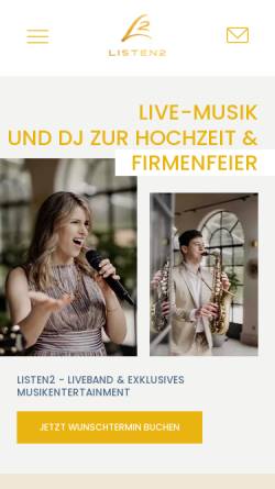 Vorschau der mobilen Webseite www.listen2band.de, Listen2