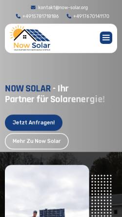 Vorschau der mobilen Webseite now-solar.org, Now Solar