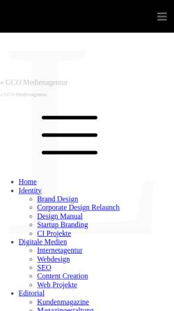 Vorschau der mobilen Webseite www.gco-agentur.de, GCO Medienagentur