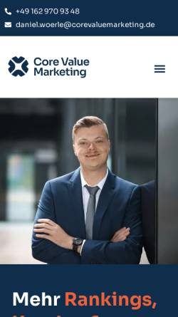 Vorschau der mobilen Webseite corevaluemarketing.de, Core Value Marketing UG (haftungsbeschränkt)