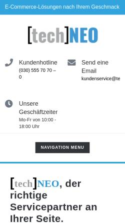 Vorschau der mobilen Webseite techneo.berlin, [tech]NEO GmbH