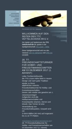 Vorschau der mobilen Webseite www.ttc-vettelschoss.de, TTC Vettelschoß 89 e.V.