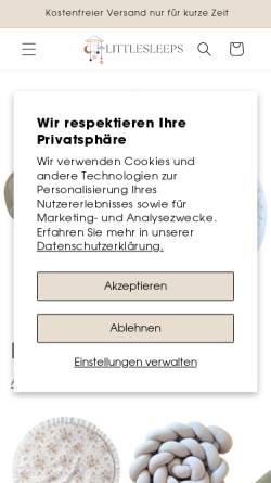 Vorschau der mobilen Webseite littlesleeps.de, LittleSleeps