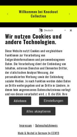 Vorschau der mobilen Webseite www.knockout-collection.de, Knockout Collection