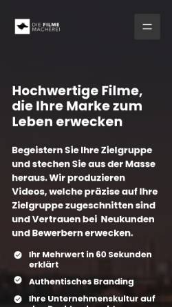 Vorschau der mobilen Webseite filmemacherei.com, DIE FILMACHEREI Basel