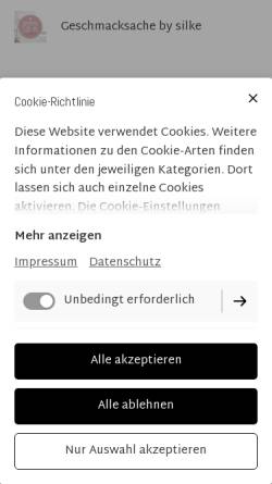 Vorschau der mobilen Webseite geschmacksachebysilke.com, Geschmacksache by silke