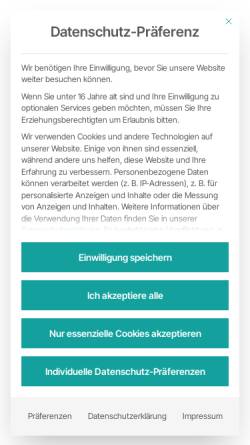 Vorschau der mobilen Webseite wacker-dentaltechnik.de, Bernd Wacker Zahntechnisches Labor GmbH