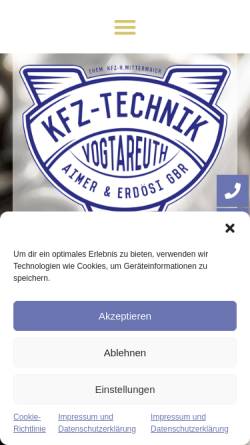 Vorschau der mobilen Webseite www.kfz-technik-vogtareuth.de, KFZ-Technik Aimer & Erdösi GbR