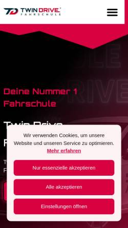 Vorschau der mobilen Webseite twindrive-fahrschule.de, TWIN DRIVE