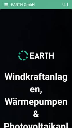 Vorschau der mobilen Webseite earth-solar.de, EARTH GmbH