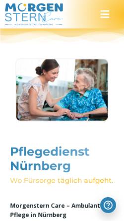 Vorschau der mobilen Webseite morgenstern.care, Morgenstern Care - Pflegedienst Nürnberg