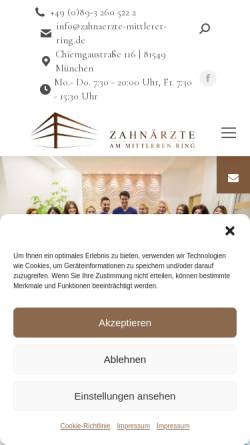 Vorschau der mobilen Webseite www.zahnarzt-giesing.de, Zahnarzt Giesing - MIGO GmbH