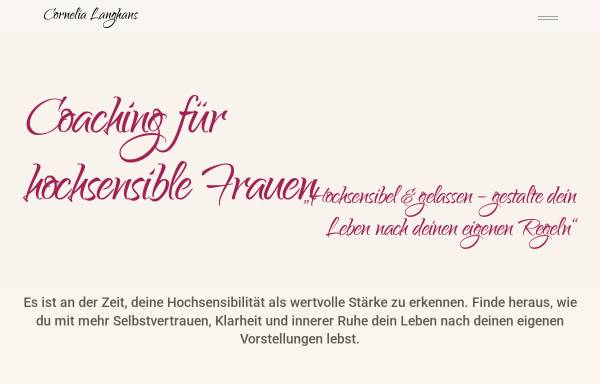 Cornelia Langhans - Coaching für hochsensible Frauen
