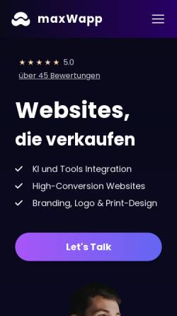 Vorschau der mobilen Webseite maxwapp.de, maxWapp | Juri Lorenz