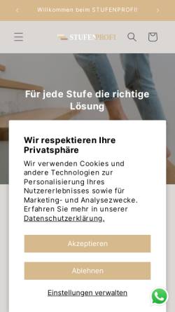Vorschau der mobilen Webseite stufenprofi.de, Stufenprofi