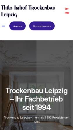 Vorschau der mobilen Webseite trockenbauleipzig.com, Thilo Imhof
