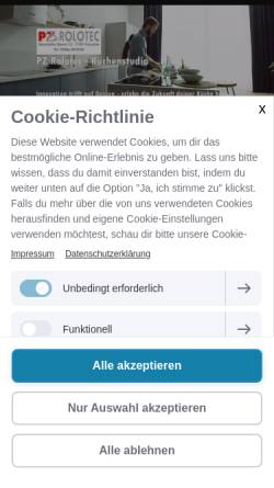 Vorschau der mobilen Webseite www.rolotec.de, PZ Rolotec Küchenstudio