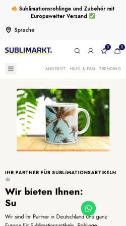 Vorschau der mobilen Webseite www.sublimarkt.com, SubliMarkt