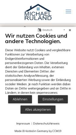 Vorschau der mobilen Webseite michaelruland.de, Michael Ruland Immobilienmakler
