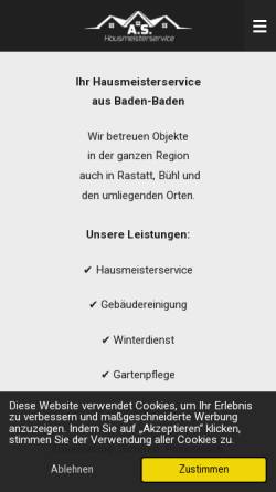 Vorschau der mobilen Webseite ashausmeisterservice.de, As Hausmeisterservice