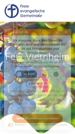Vorschau der mobilen Webseite www.feg-viernheim.de, Freie evangelische Gemeinde