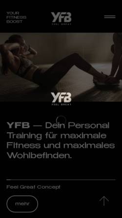 Vorschau der mobilen Webseite y-f-b.com, YFB – YOUR FITNESS BOOST