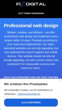 Vorschau der mobilen Webseite www.fixdigital.de, Fix Digital Aachen
