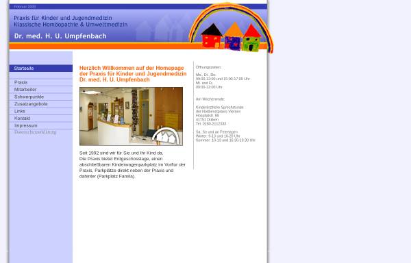 Vorschau von www.kinderarzt-umpfenbach.de, Kinder- und Jugendarztpraxis Dr. H. U. Umpfenbach