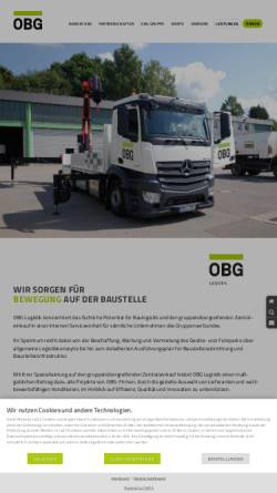 Vorschau der mobilen Webseite www.obg-logistik.de, OBG-Bau Ottweiler Baugesellschaft mbH und Co. KG