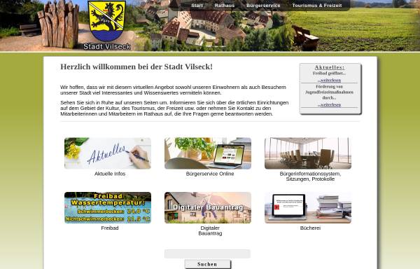 Vorschau von www.vilseck.de, Stadt Vilseck