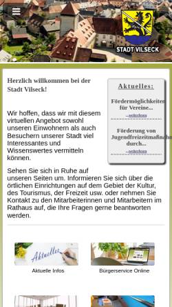 Vorschau der mobilen Webseite www.vilseck.de, Stadt Vilseck