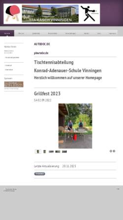 Vorschau der mobilen Webseite www.tta-kasch-vinningen.de, Tischtennis Abteilung der Konrad-Adenauerschule in Vinningen