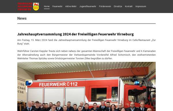 Vorschau von www.feuerwehr-virneburg.de, Freiwillige Feuerwehr Virneburg