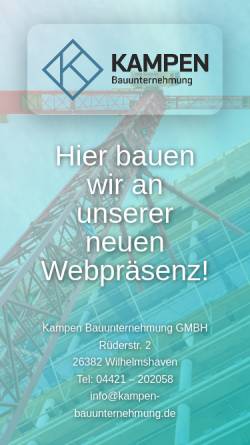 Vorschau der mobilen Webseite www.kampen-bauunternehmung.de, Peter Kampen GmbH