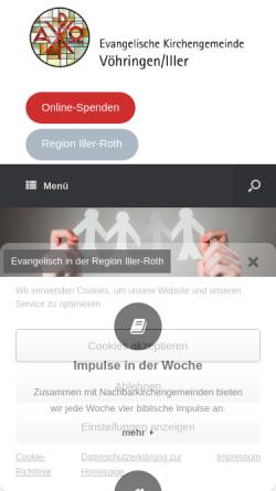 Vorschau der mobilen Webseite evang-kirche-voehringen.de, Ev. Kirchengemeinde Vöhringen