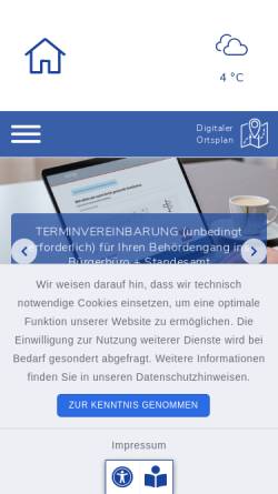 Vorschau der mobilen Webseite www.voehringen.de, Stadt Vöhringen