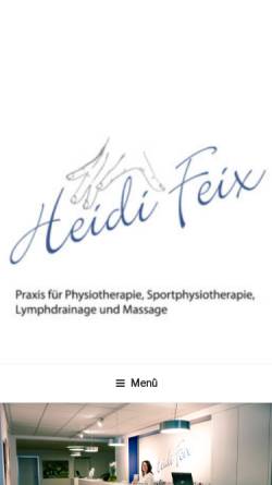 Vorschau der mobilen Webseite www.heidi-feix.de, Praxis für Krankengymnastik, Physiotherapie und Massage Heidi Feix